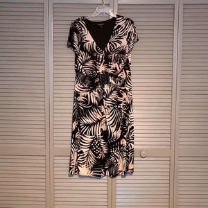 Perceptions multicolored short sleeve midi dress size 16